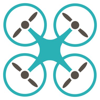 Quadcopter düz simgesi