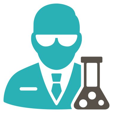 bilim adamı düz simgesi