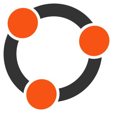 İşbirliği düz simgesi