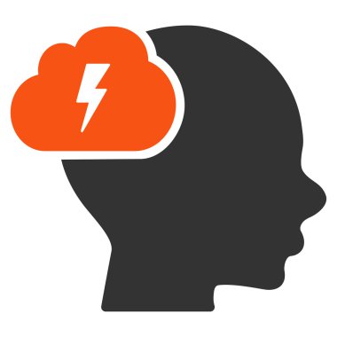 Beyin fırtınası düz simgesi