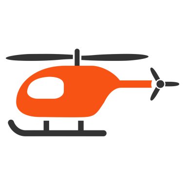 Helikopter düz simgesi