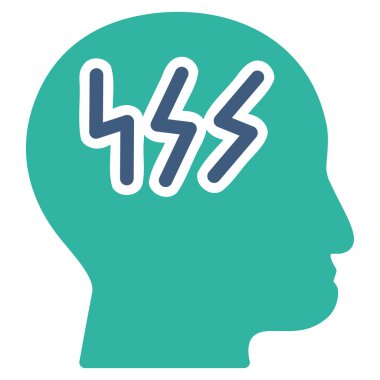 Baş ağrısı düz simgesi