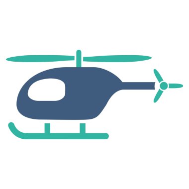 Helikopter düz simgesi