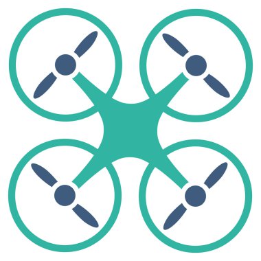 Quadcopter düz simgesi