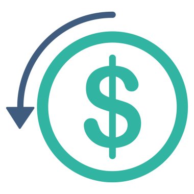 Geri ödeme düz simgesi