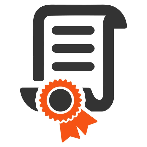 Gecertificeerd Scroll Document Icon — Stockfoto