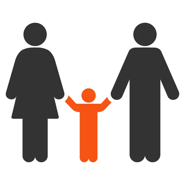 Ouders en kind pictogram — Stockfoto