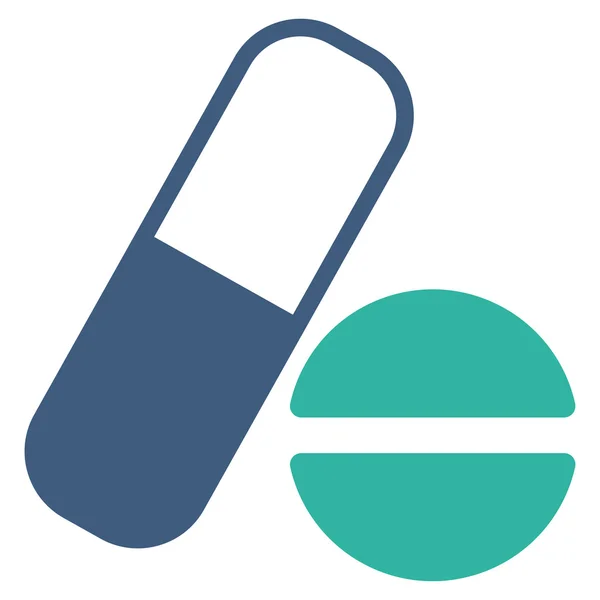 Ploché ikony léky — Stock fotografie