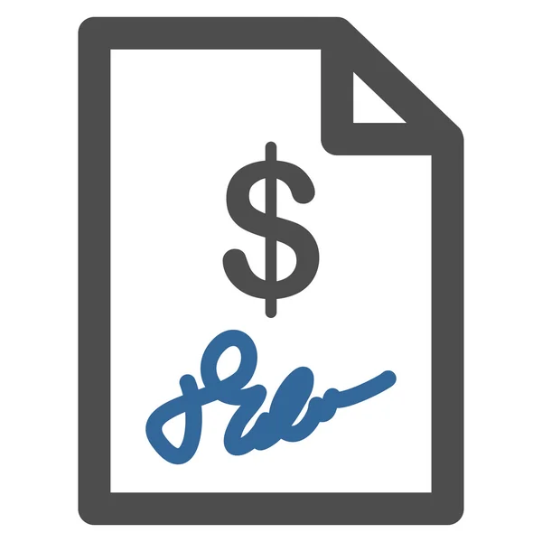 Signed Invoice Icon — Stock Photo, Image