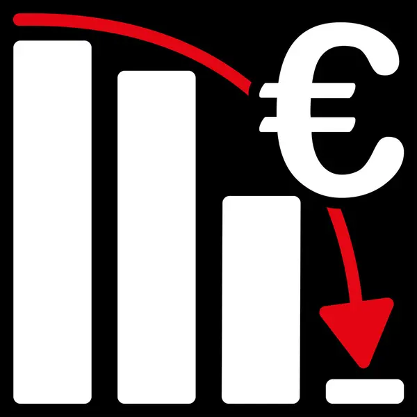 Ícone de Crise de Falha Épica do Euro — Vetor de Stock