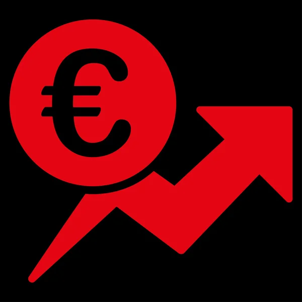 Euro omzetgroei pictogram — Stockvector