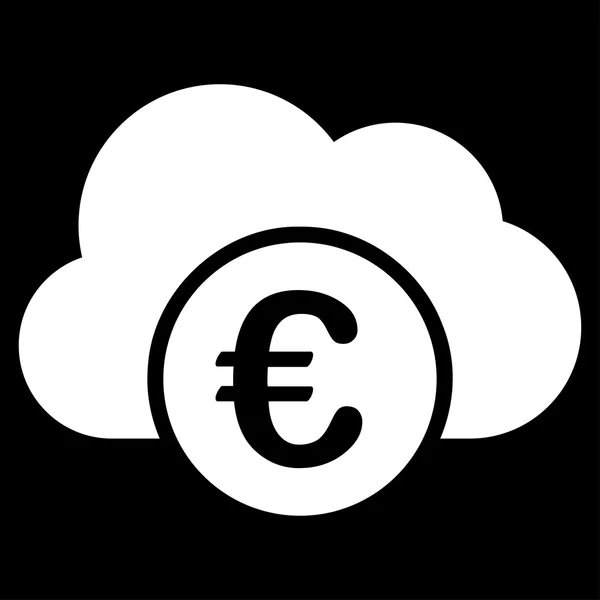 Euro Cloud Banking Icono — Archivo Imágenes Vectoriales