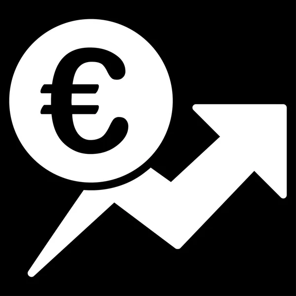 Icono de crecimiento de ventas en euros — Archivo Imágenes Vectoriales