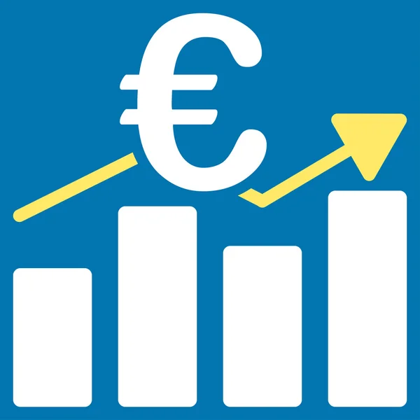 Euro Business Chart Icono — Vector de stock