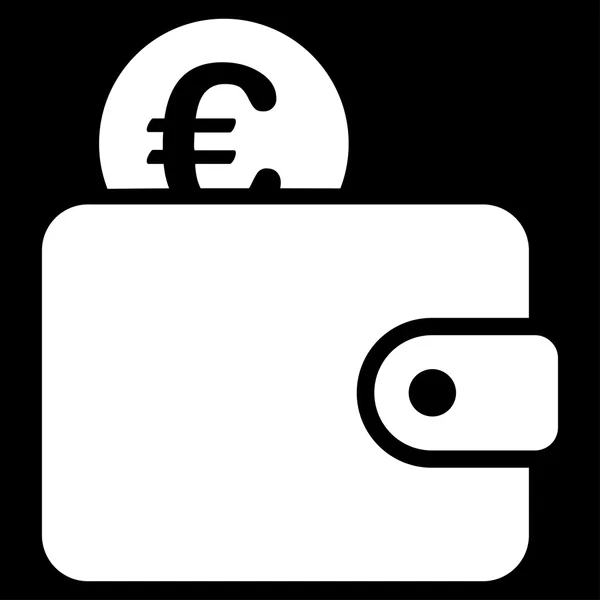 Ícone de carteira euro — Vetor de Stock