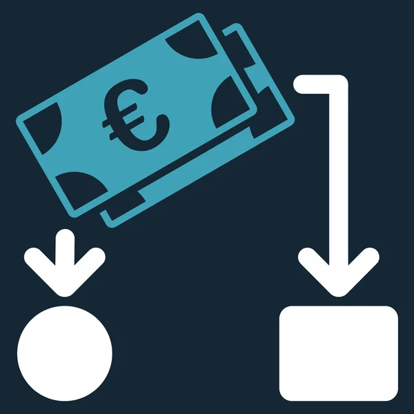 Euro Ícone de fluxo de caixa — Vetor de Stock