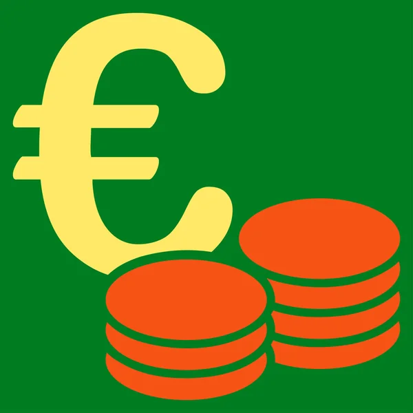 Euro munt stapels pictogram — Stockvector