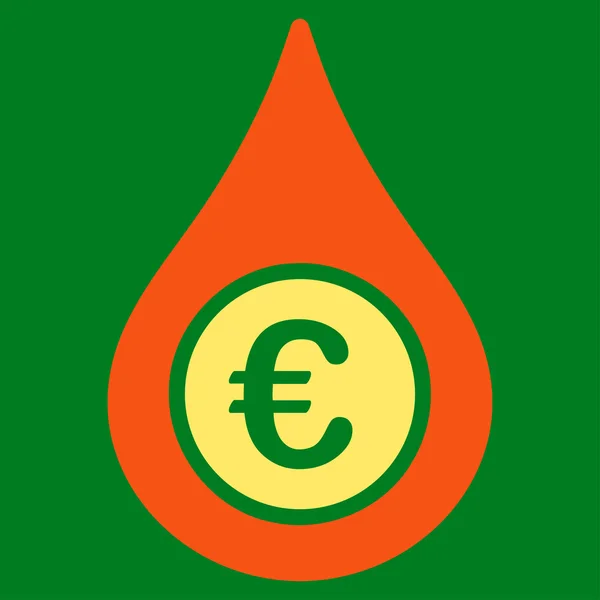 Euro vloeibare Drop pictogram — Stockvector