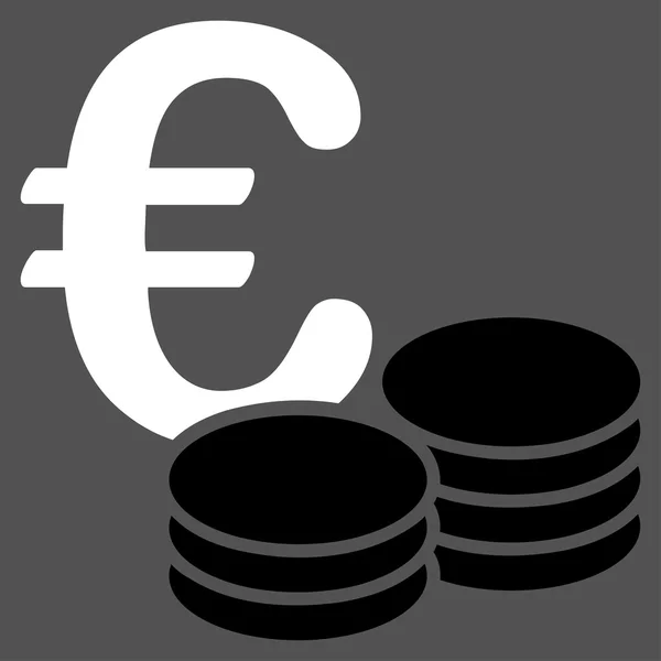 Значок стека монет евро — стоковый вектор