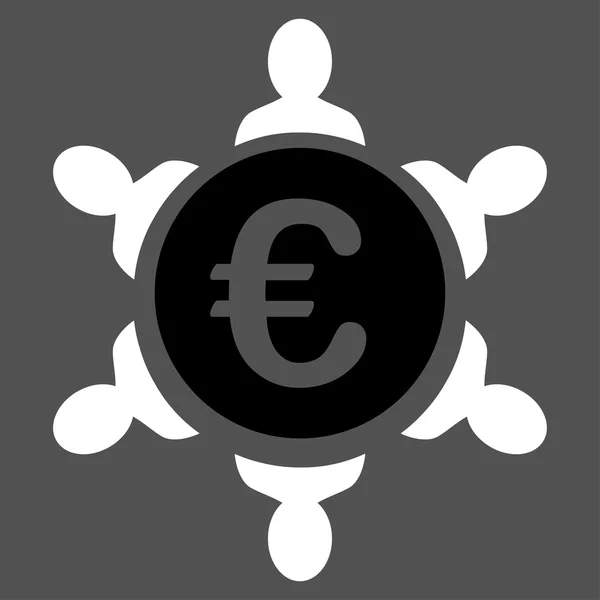 Euro Collaboration Icon — Stock Vector