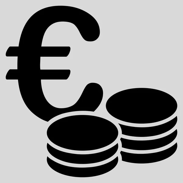 Euro mince hromádky ikona — Stockový vektor