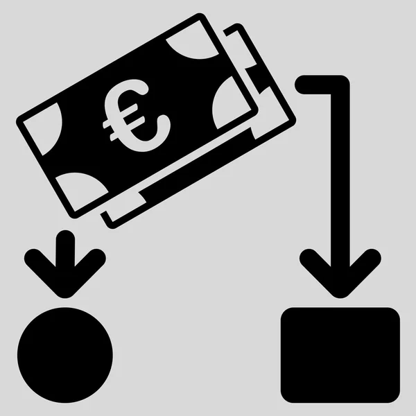 Euro Ícone de fluxo de caixa — Vetor de Stock