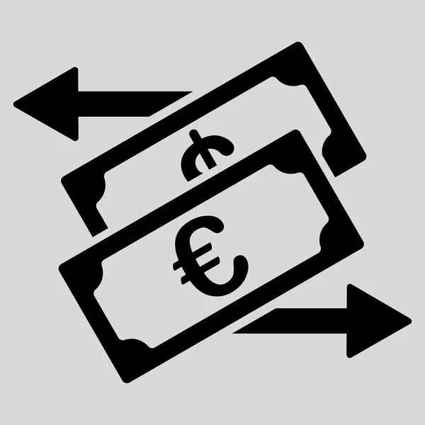 Ikon pertukaran mata uang euro - Stok Vektor