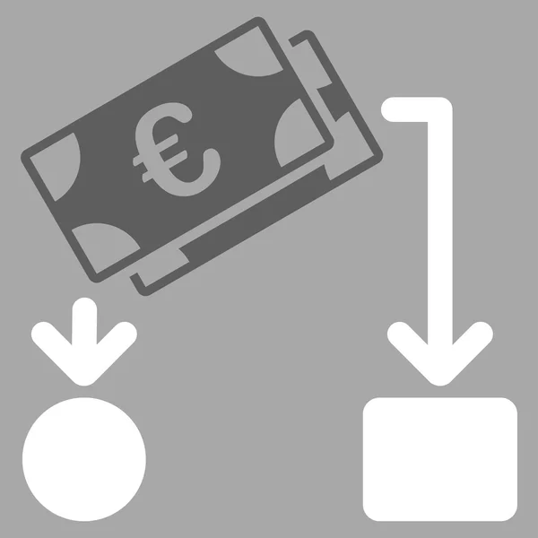 Euro Ícone de fluxo de caixa — Vetor de Stock