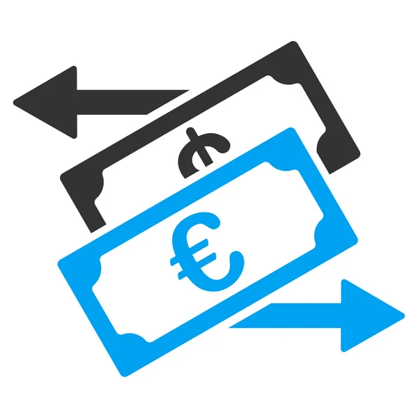 Ícone de câmbio de moeda euro — Vetor de Stock