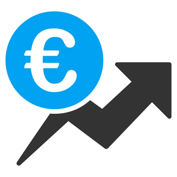 Wzrost sprzedaży euro ikona — Wektor stockowy