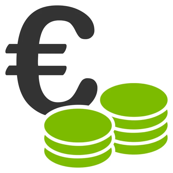 Ikona stosy monet euro — Wektor stockowy