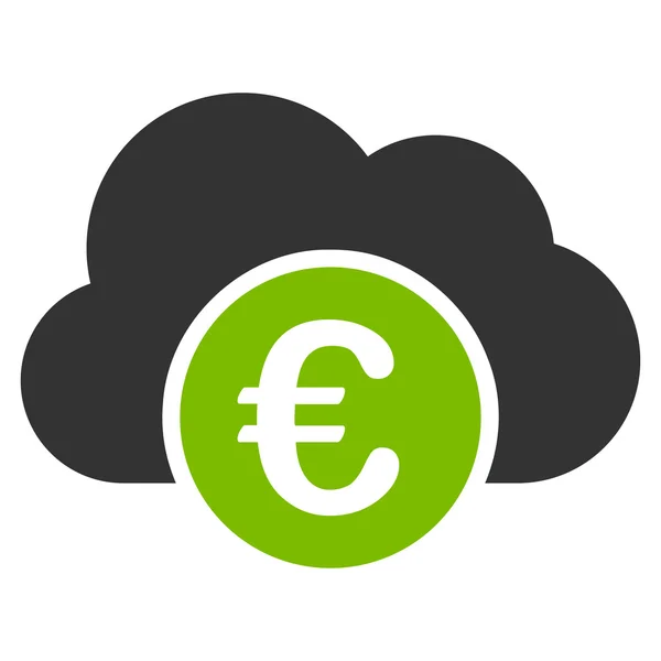 Euro felhő banki ikon — Stock Vector
