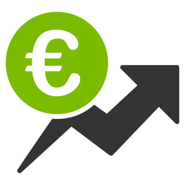 Euro omzetgroei pictogram — Stockvector