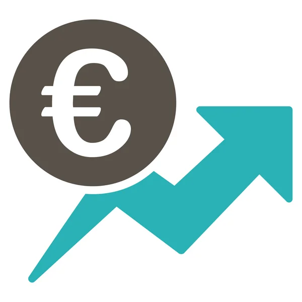 Euru růst prodeje ikona — Stockový vektor
