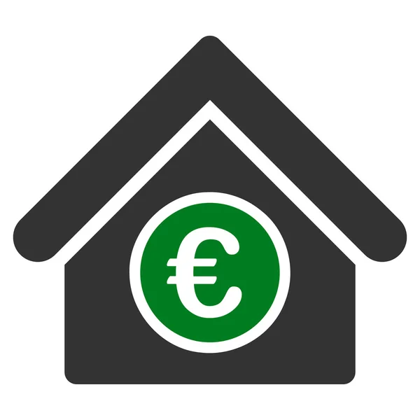 Euro Financial Center Icon — Stock Vector