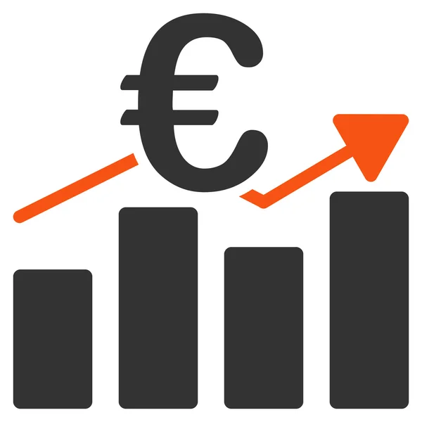 Euro Business graf ikona — Stockový vektor