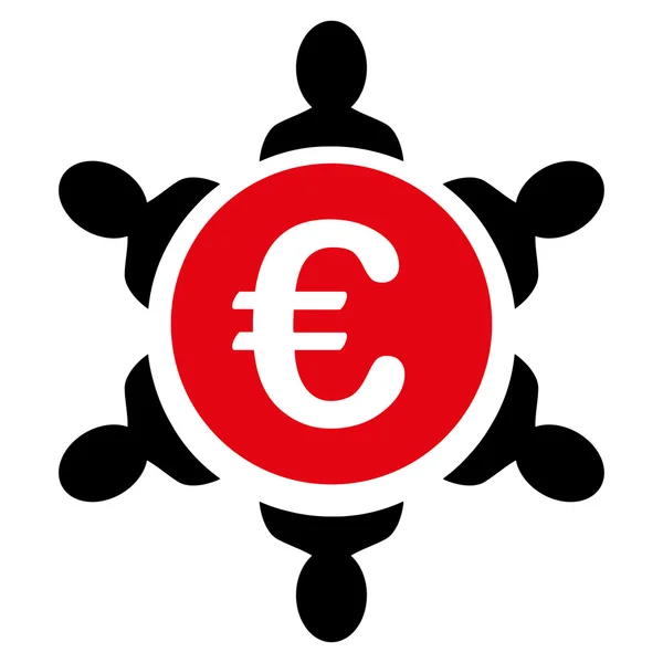 Euro samenwerking pictogram — Stockvector