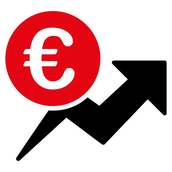 Euron försäljningstillväxt ikonen — Stock vektor