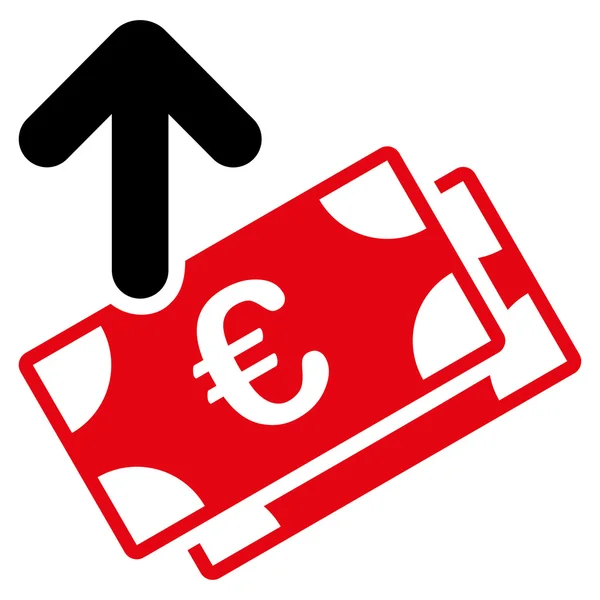 Besteden van Euro bankbiljetten pictogram — Stockvector