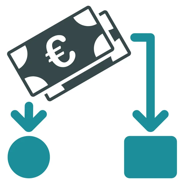 Icône de flux de trésorerie en euros — Image vectorielle