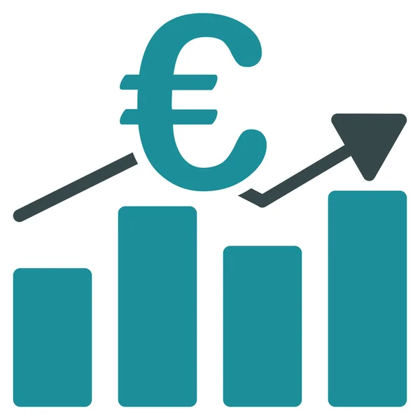 Euro üzleti Chart ikon — Stock Vector
