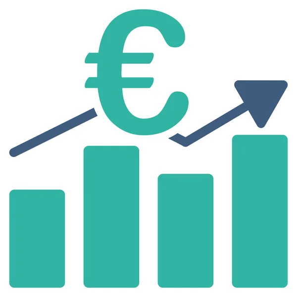 Ikonę wykresu biznes euro — Wektor stockowy