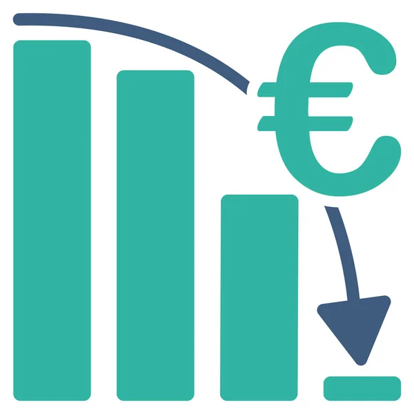 Icono de crisis de fracaso épico euro — Vector de stock