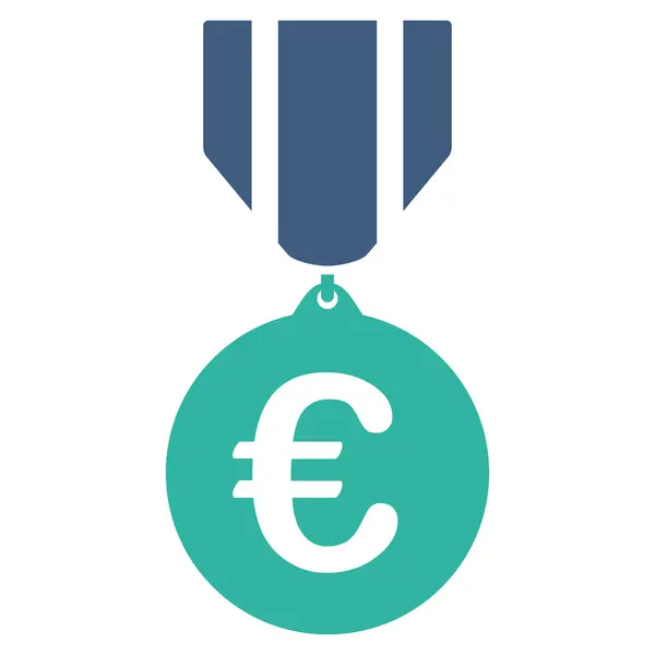 Ευρώ τιμή μετάλλιο εικονίδιο — Διανυσματικό Αρχείο
