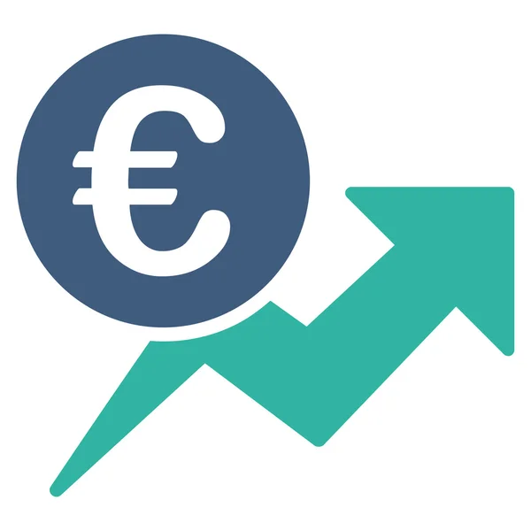 Euro Sales Growth Icon — Stock Vector