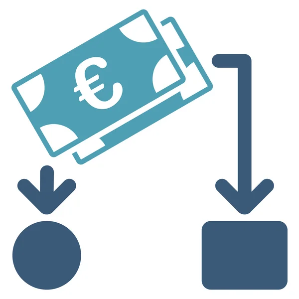 Icône de flux de trésorerie en euros — Image vectorielle