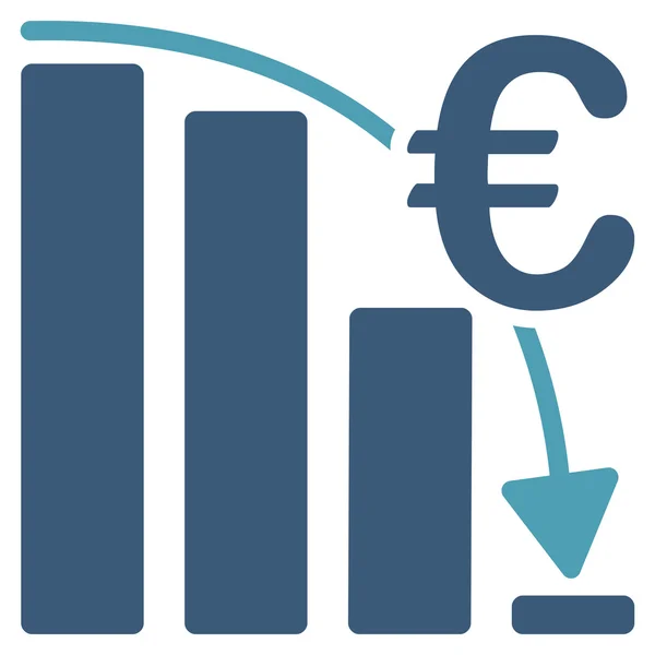 Euro Heldendicht ontbreekt Crisis pictogram — Stockvector