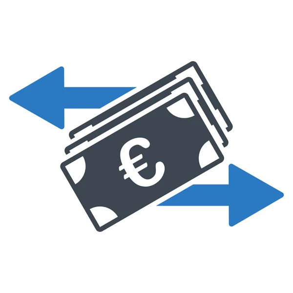 Ikona transferu pieniędzy euro — Wektor stockowy