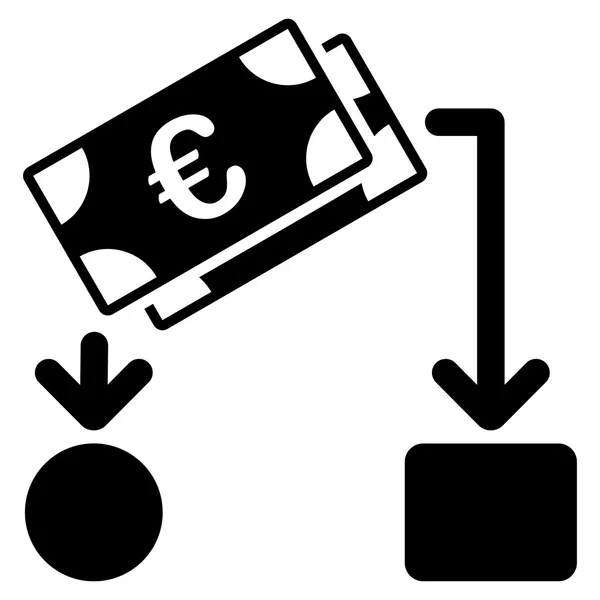 Ikon Aliran Euro Cash - Stok Vektor