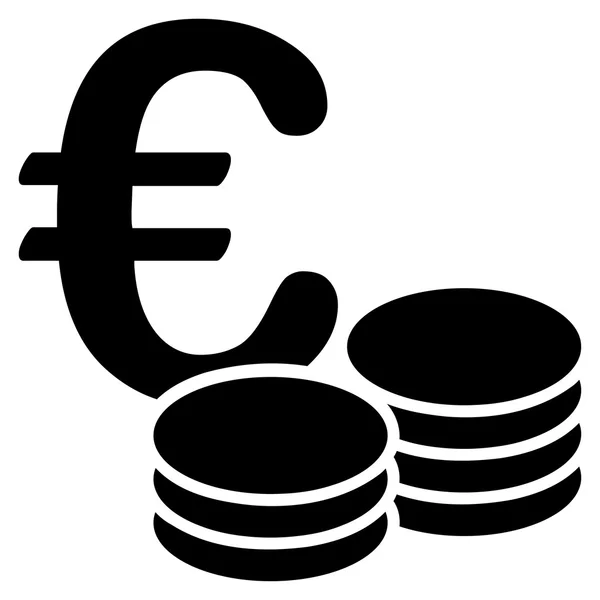 Euro moneda apila icono — Vector de stock